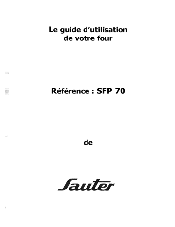 Manuel du propriétaire | sauter SFP70BF1 Manuel utilisateur | Fixfr