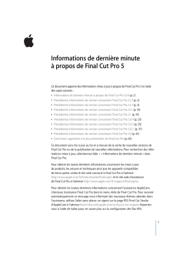 Apple Final Cut Pro 5 Manuel utilisateur