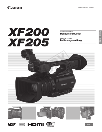 XF 200 | Canon XF 205 Mode d'emploi | Fixfr