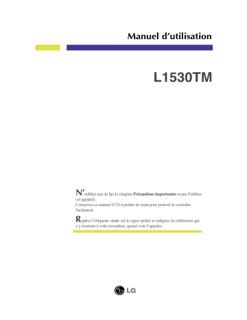 Manuel du propriétaire | LG L1530TM Manuel utilisateur | Fixfr