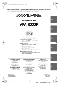 Alpine VPA-B222R Manuel utilisateur