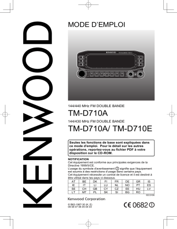 Manuel du propriétaire | Kenwood TM-D710E Manuel utilisateur | Fixfr