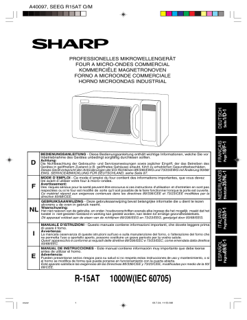 Manuel du propriétaire | Sharp R-15AT Micro-onde Manuel utilisateur | Fixfr