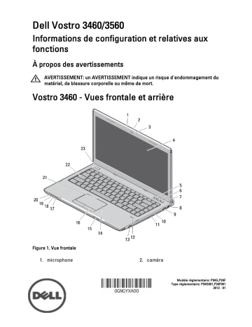 Dell Vostro 3560 laptop Guide de démarrage rapide | Fixfr