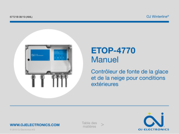 OJ Electronics ETOP-4770, CA- Snow melt controller protected Manuel utilisateur | Fixfr