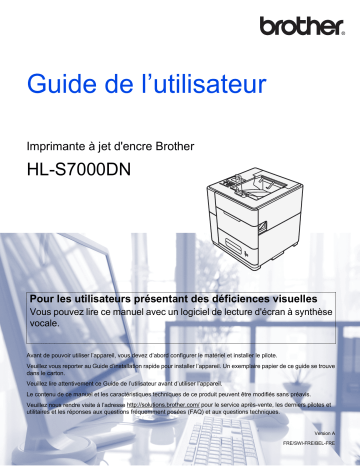 Manuel du propriétaire | Brother MFC-J6530DW Manuel utilisateur | Fixfr