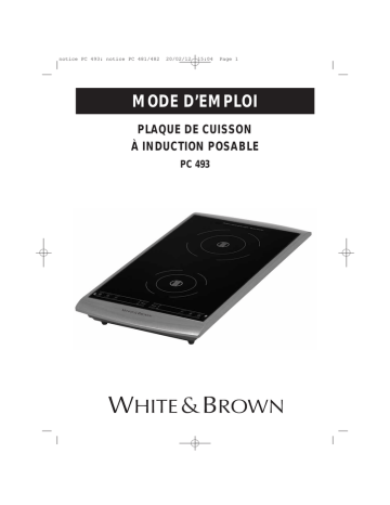 Manuel du propriétaire | WHITE & BROWN PC 493 Hotplate Manuel utilisateur | Fixfr