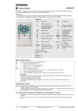 Siemens RDE100FP Manuel utilisateur