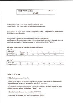 LA SOMMELIERE CV4T Manuel utilisateur