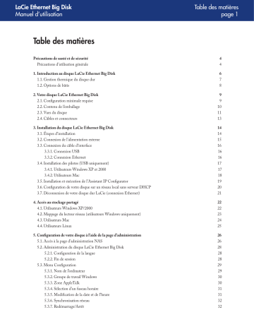 Manuel du propriétaire | LaCie Ethernet Big Disk Manuel utilisateur | Fixfr