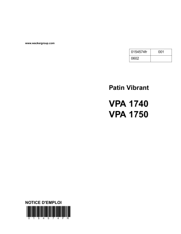 Wacker Neuson VPA1740, VPA1750 Manuel utilisateur | Fixfr