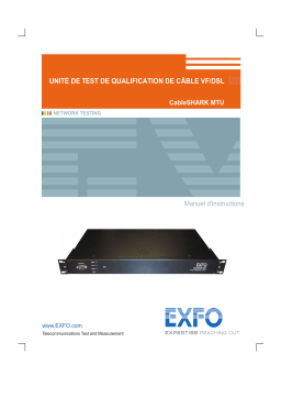 EXFO CableSHARK MTU VF/DSL Cable Qualifier Mode d'emploi