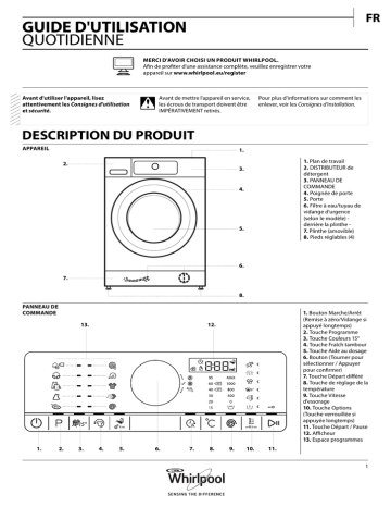 Mode d'emploi | Whirlpool FSCR 90427 Manuel utilisateur | Fixfr