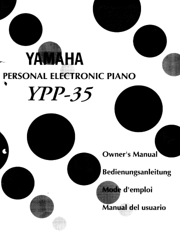 Manuel du propriétaire | Yamaha YPP-35 Manuel utilisateur | Fixfr