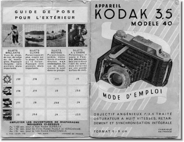 620 modèle 40 | Mode d'emploi | Kodak 3,5 modèle 40 Manuel utilisateur | Fixfr