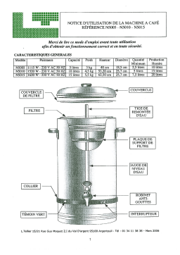 Tellier N5015 Cafetière Manuel utilisateur