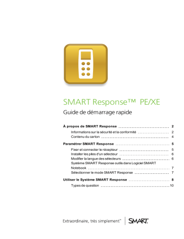 Response and SMART Response PE | Guide de référence | SMART Technologies Response XE Manuel utilisateur | Fixfr