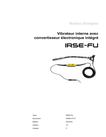 IRSE-FU45/230 Laser | IRSE-FU45/230 | Wacker Neuson IRSE-FU58/230Laser High Frequency Internal Vibrators Manuel utilisateur | Fixfr