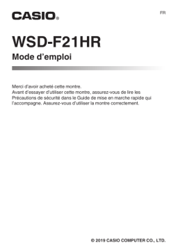 Casio Pro Trek Smart WSD-F21HR Mode d'emploi