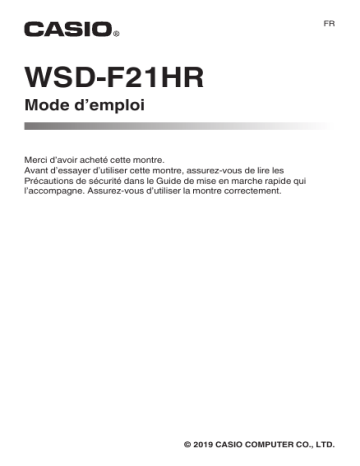 Casio Pro Trek Smart WSD-F21HR Mode d'emploi | Fixfr