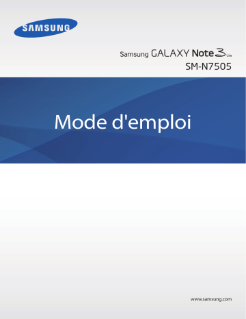 SM-N7505 | Mode d'emploi | Samsung Galaxy Note 3 Lite Manuel utilisateur | Fixfr