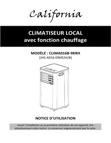 Manuel du propriétaire | California CLIMA016B-9KRH Climatiseur Manuel utilisateur | Fixfr