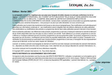 Manuel du propriétaire | Lexmark Z43 Manuel utilisateur | Fixfr