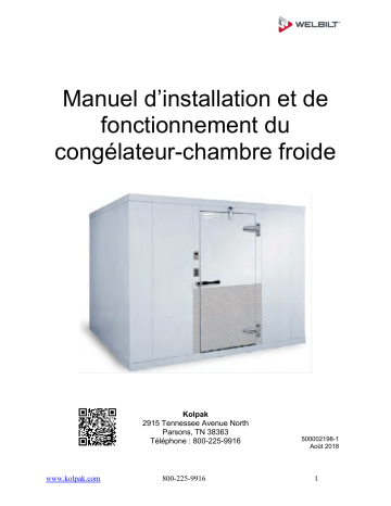 Kolpak Walk-in Manuel utilisateur | Fixfr