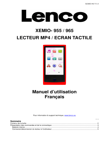 Xemio 965 | Mode d'emploi | Lenco Xemio 955 Manuel utilisateur | Fixfr