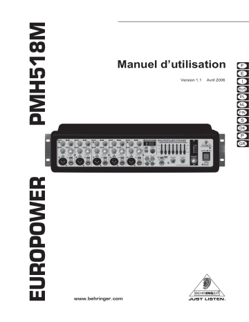 Manuel du propriétaire | Behringer PMH518M Manuel utilisateur | Fixfr