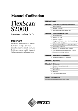 Eizo FlexScan S2000 Manuel utilisateur