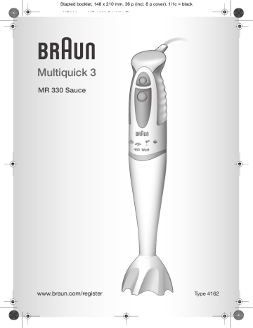 Braun MR330 Sauce Manuel utilisateur | Fixfr