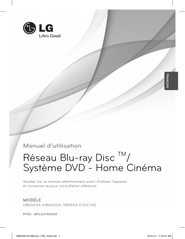 LG HB650SA Manuel du propriétaire | Fixfr
