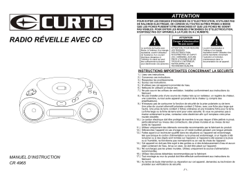 Manuel du propriétaire | Curtis CR4965 Manuel utilisateur | Fixfr