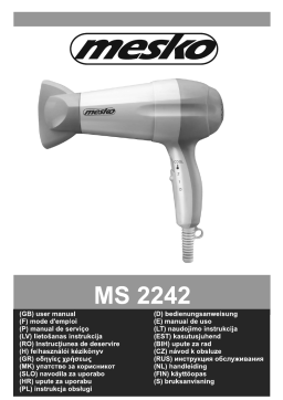 Mesko MS 2242 Hair dryer Manuel utilisateur