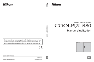 Mode d'emploi | Nikon Coolpix S80 Manuel utilisateur | Fixfr