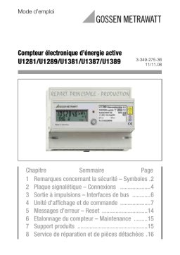 Gossen MetraWatt U1281 - U1389 Operating instrustions