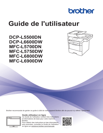 Manuel du propriétaire | Brother DCP-L5500DN Manuel utilisateur | Fixfr