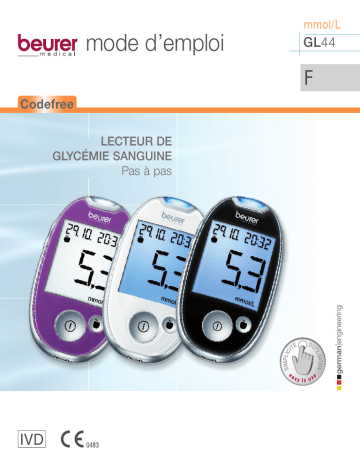 Manuel du propriétaire | Beurer GL 44 mmol L Manuel utilisateur | Fixfr