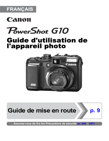 Mode d'emploi | Canon PowerShot G10 Manuel utilisateur | Fixfr