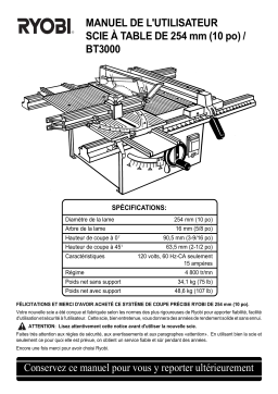 Ryobi BT3000 Manuel utilisateur