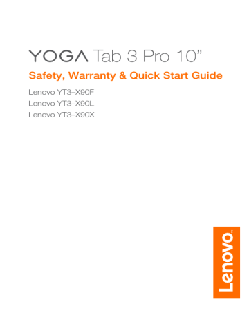 Guide de démarrage rapide | Lenovo Yoga Tab 3 Pro 10 Manuel utilisateur | Fixfr