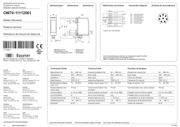 Baumer OM70-L0250.HH0240.VI Distance sensor Manuel utilisateur