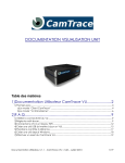 CAMTRACE VISUALISATION UNIT V1.68 Manuel utilisateur