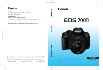 Canon EOS 700D Mode d'emploi | Fixfr