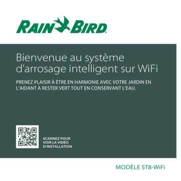 Rain Bird ST8-2.0 WiFi Smart Irrigation Timer Guide de démarrage rapide | Fixfr
