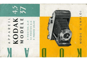 Kodak 4,5 modèle 37 Mode d'emploi | Fixfr