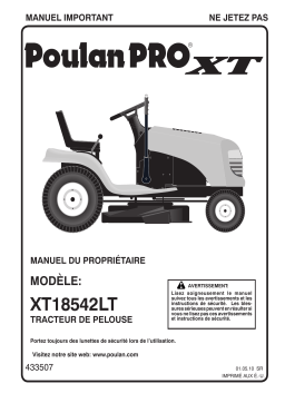 Poulan XT18542LT Manuel utilisateur