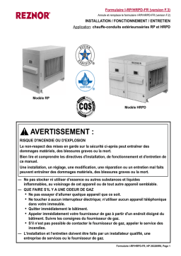 Reznor HRPD Manuel utilisateur