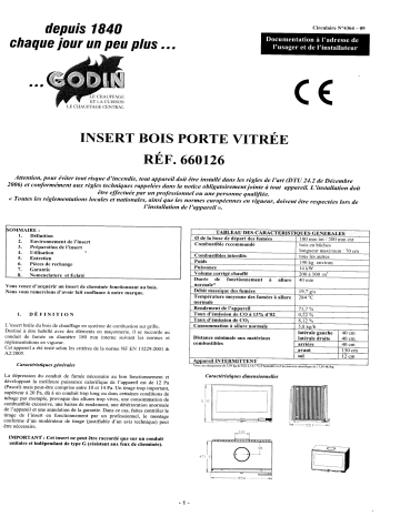 Manuel du propriétaire | Godin 660126 INSERT BOIS PORTE VITREE Manuel utilisateur | Fixfr